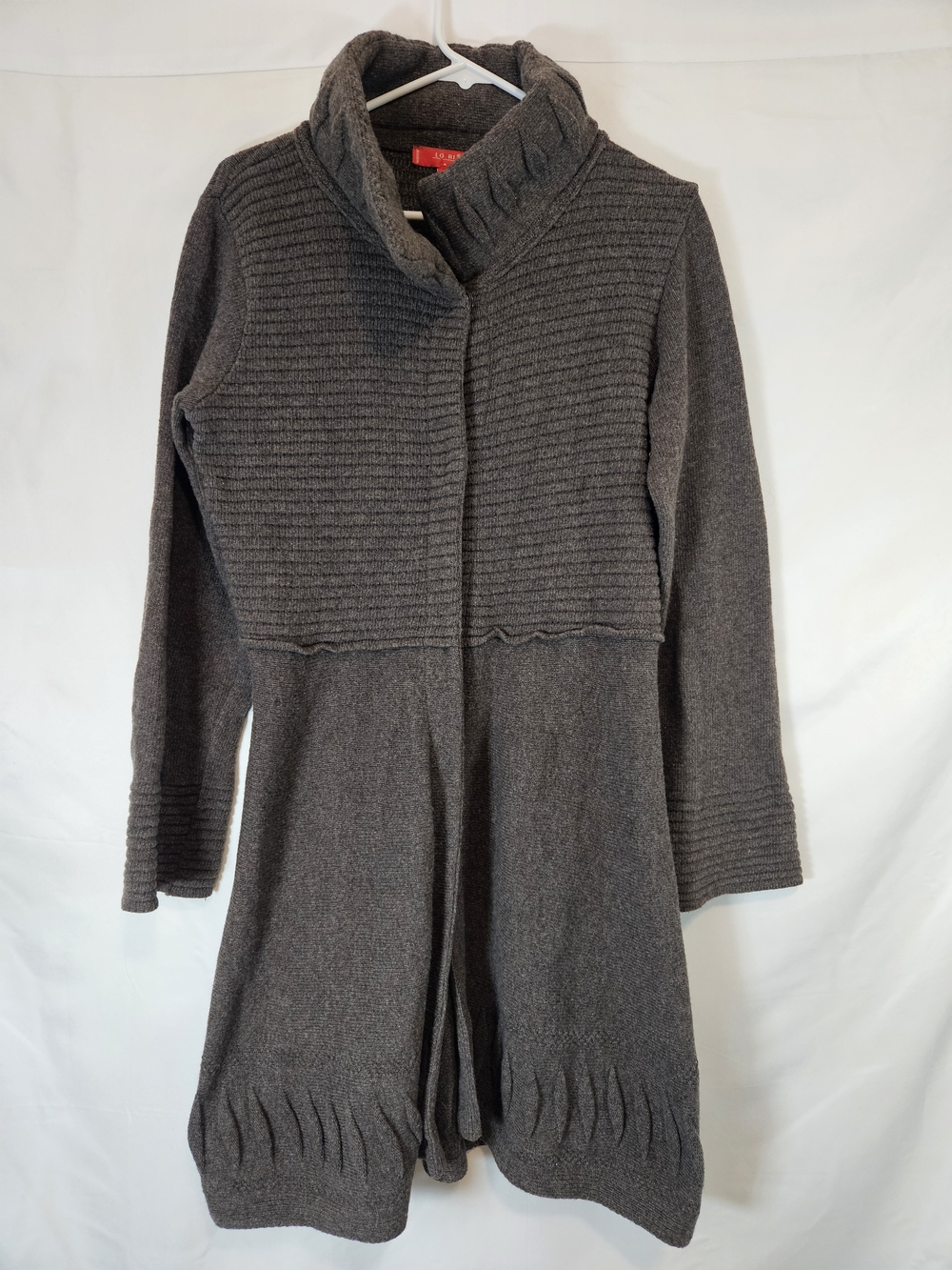 Women’s Italian Made Chocolate Brown Lambswool Knit Long Cardigan Sweater